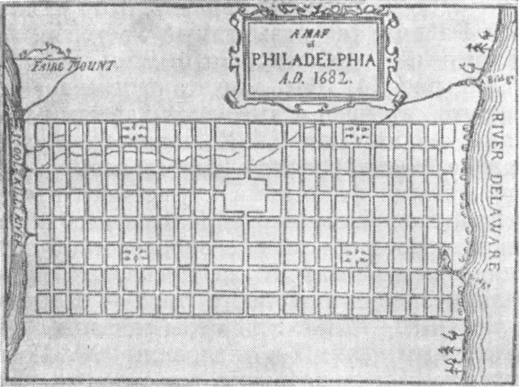 10. Филадельфия (Пенсильвания). План города, 1682 г.