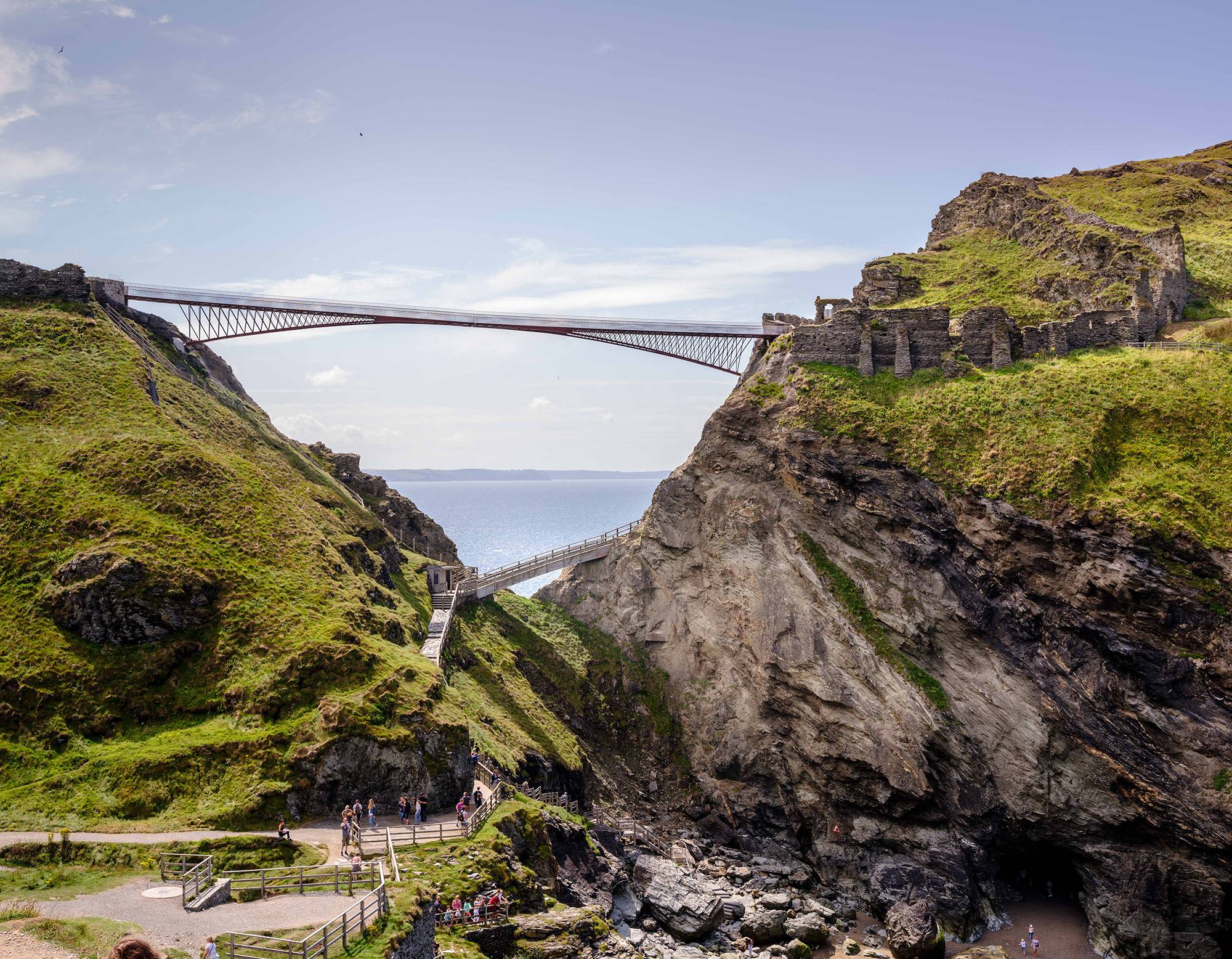 Tintagel Castle Footbridge for English Heritage (Cornwall) by Ney & Partners and William Matthews Associates