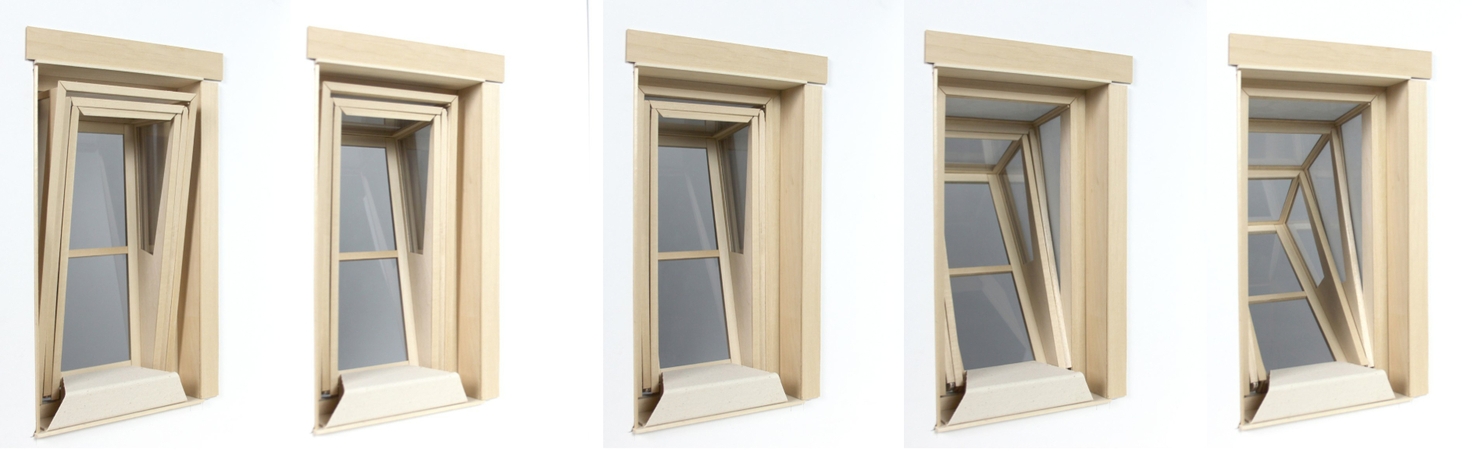 Hopper niche — раскладывающееся окно. Последовательность раскладывания, вид из комнаты