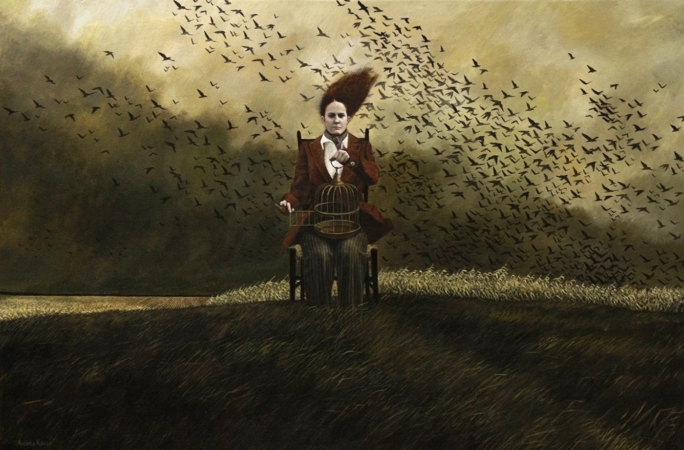 Andrea Kowch gothic rural witchcraft paintings