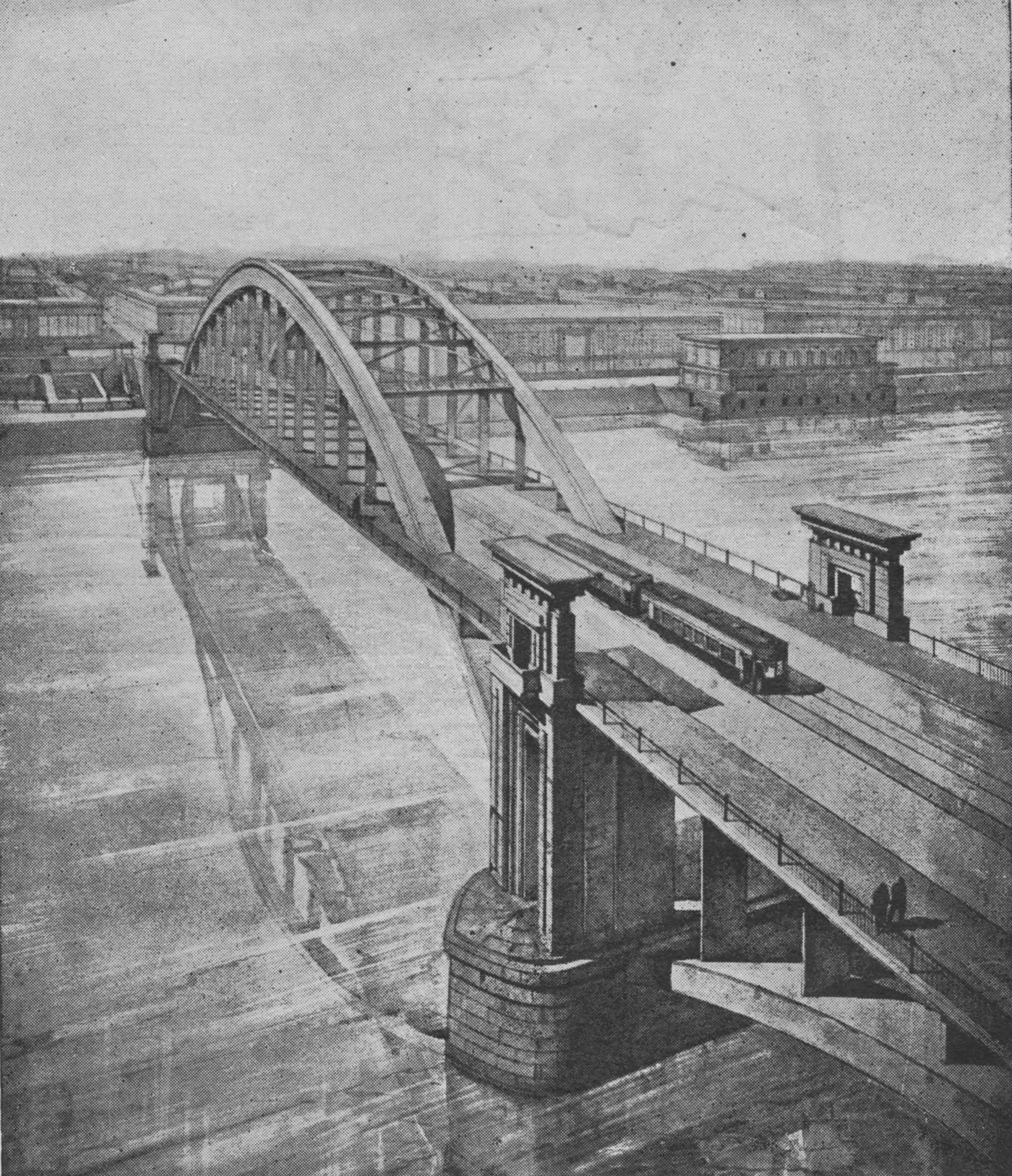 Фрагмент судоходного пролета моста. Ст. архитектор Савицкий Д. Б.