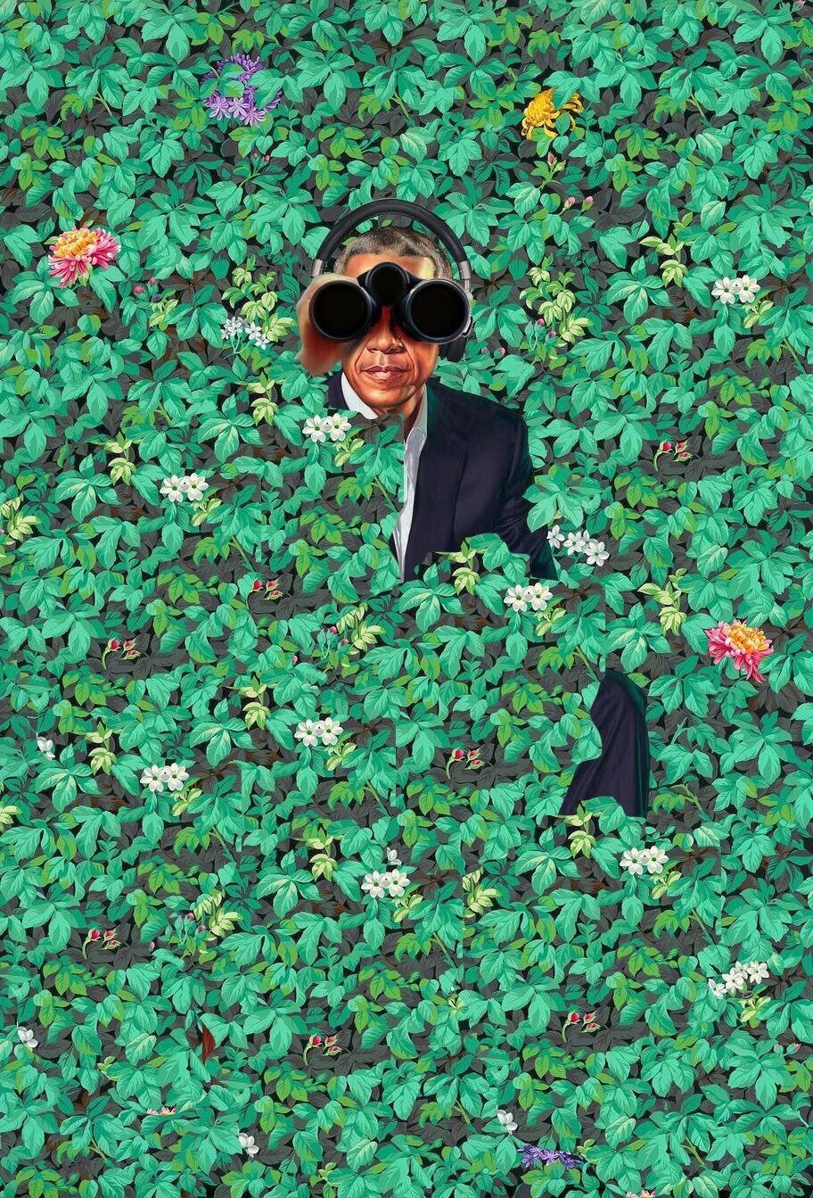 Портрет Барака Обамы, фотожаба. 2018