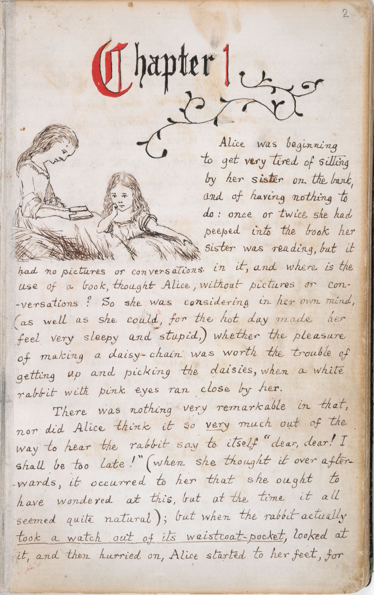 «Алиса под землёй» ('Alice's Adventures Under Ground'), оригинальная рукописная версия «Алисы в стране чудес» Льюиса Кэролла