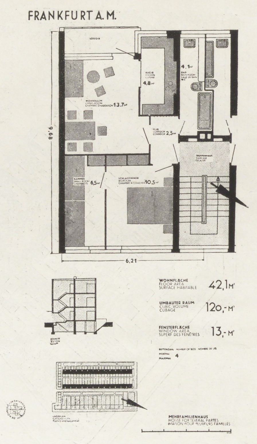 68. Выставка „Минимальное жилье“ (Die Wohnung für das Existenzminimum). Издание Интернационального конгресса новой архитектуры. Франкфурт.