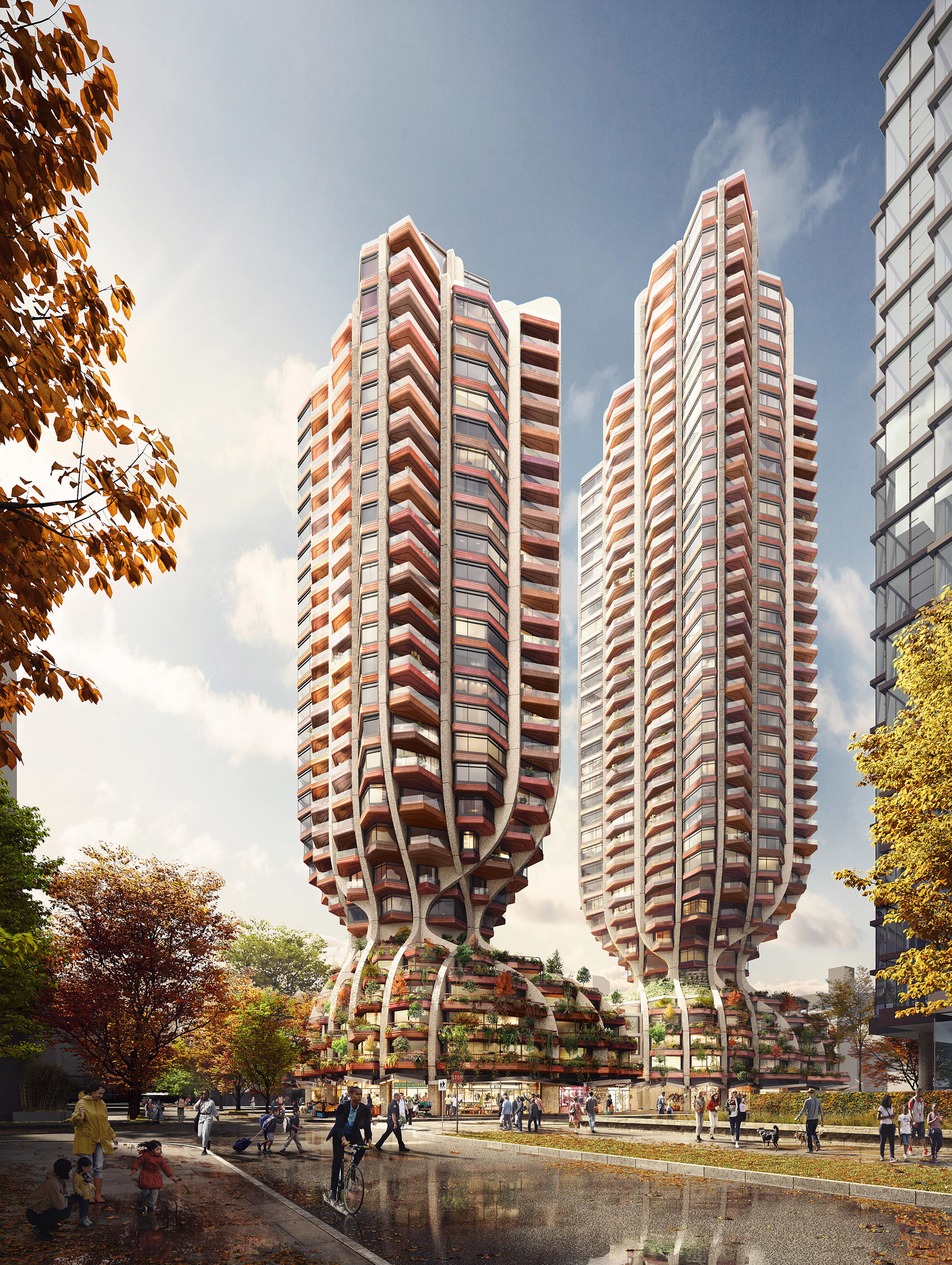 British architecture and design firm Heatherwick Studio has unveiled visuals of a pair of residential skyscrapers planned for Vancouver, Canada. 2021