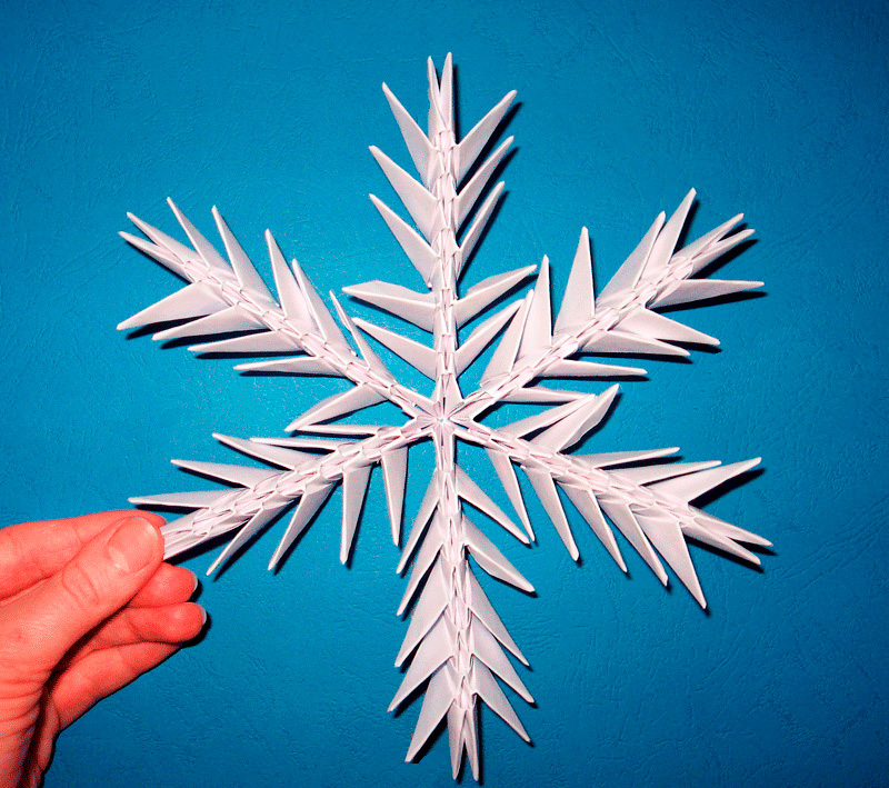 обратная сторона снежинки оригами