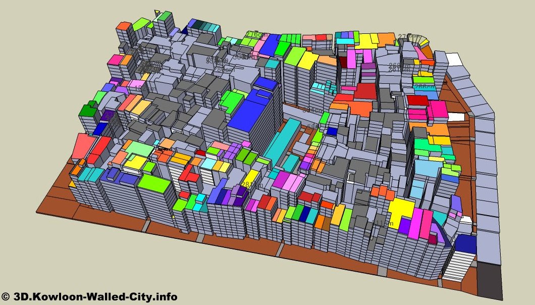 3D модель города-крепости Коулун