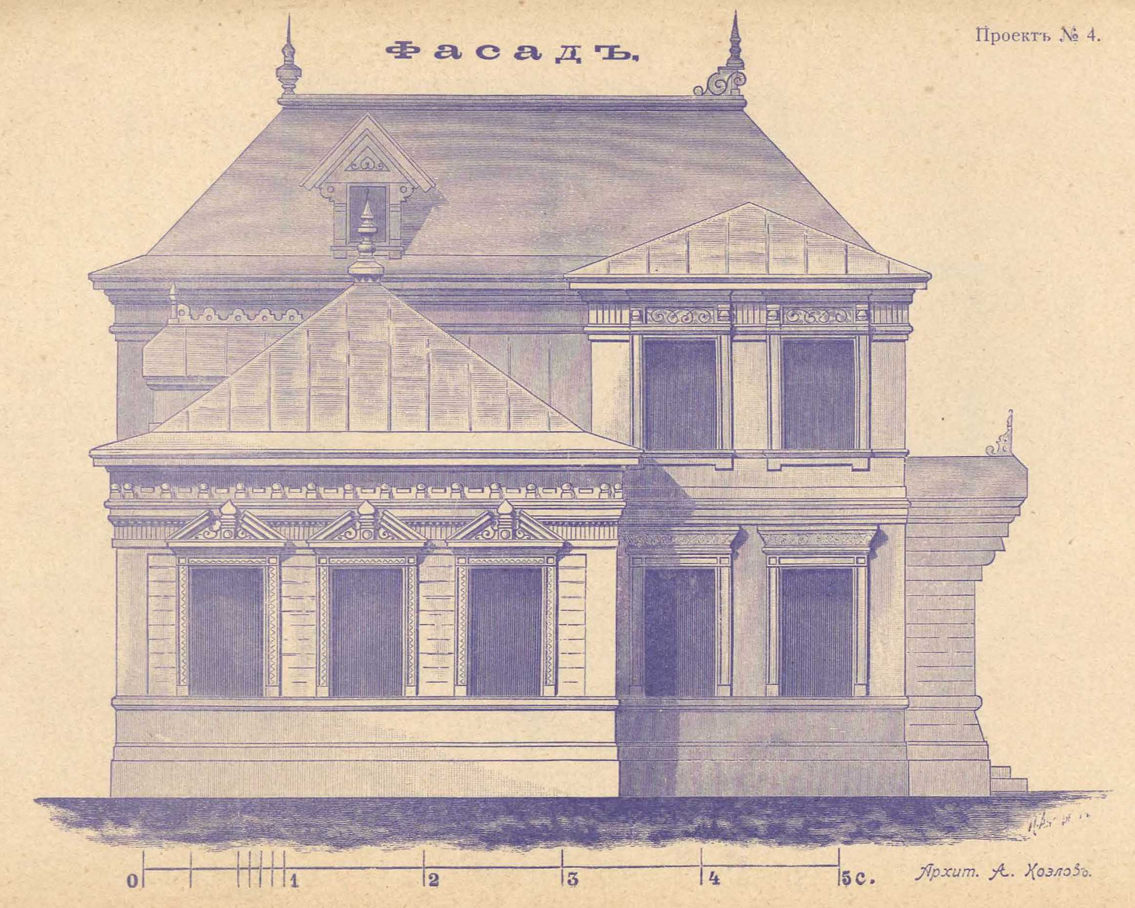 Архитектор А. Н. Козлов. Проекты дач, загородных деревянных домов и  хозяйственных построек. 1902 | портал о дизайне и архитектуре