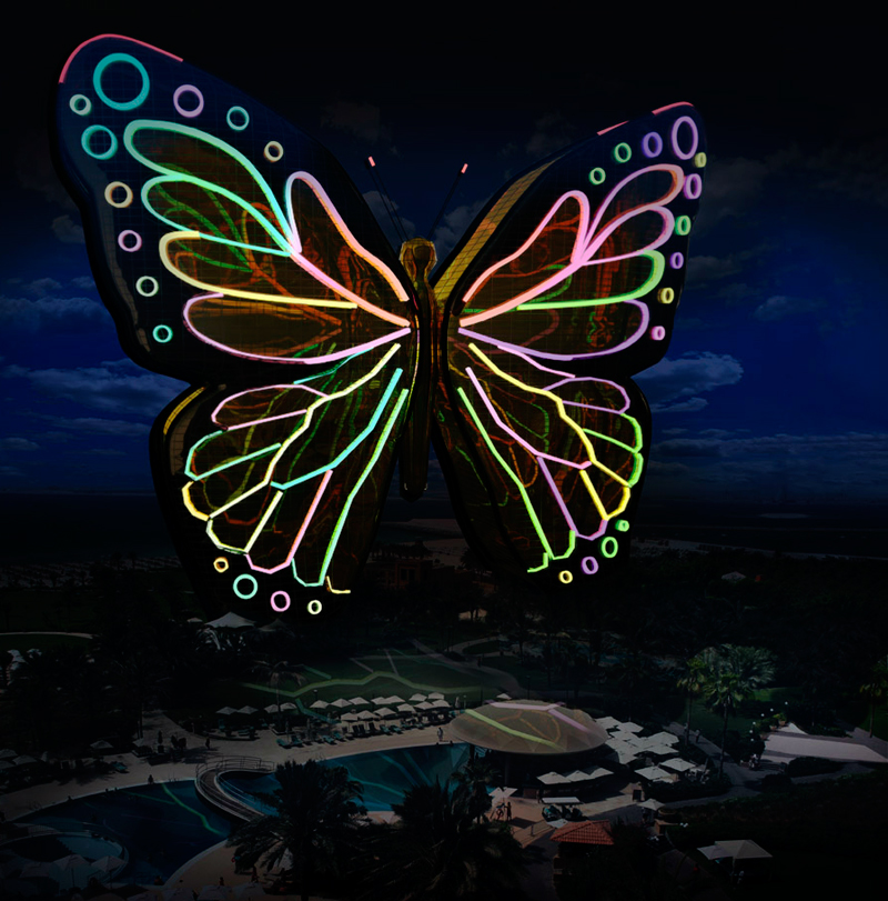 ночной вид проект Butterfly Monarch Hotel