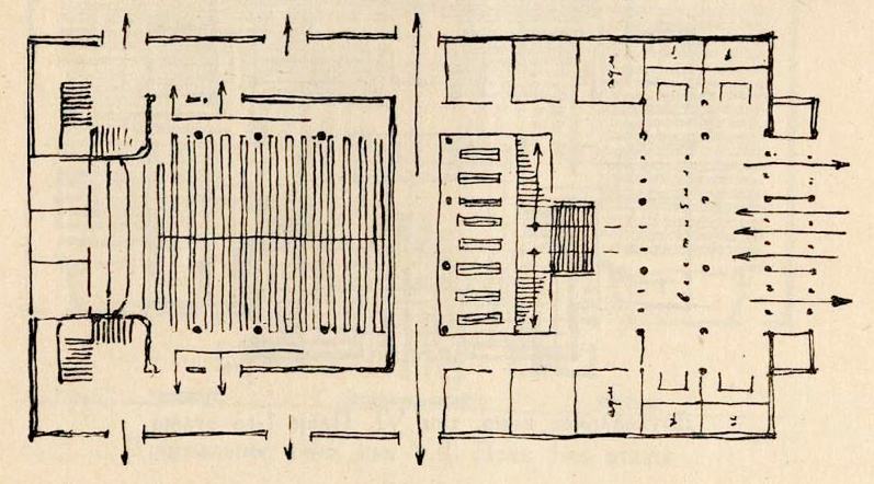 Двухзальное кино, тип V. План 1-го этажа