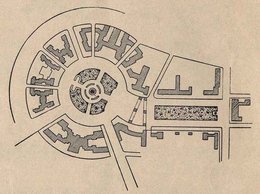 Рис. 17. Схема планировки площади им. Дзержинского в Харькове