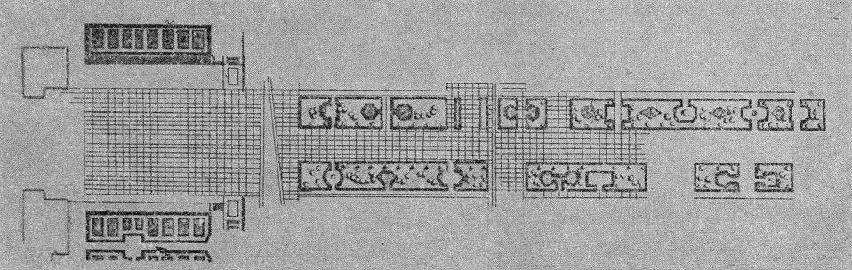 Рис. 27. Проект озеленения главной магистрали. План внутризаводской площади и первой половины магистрали