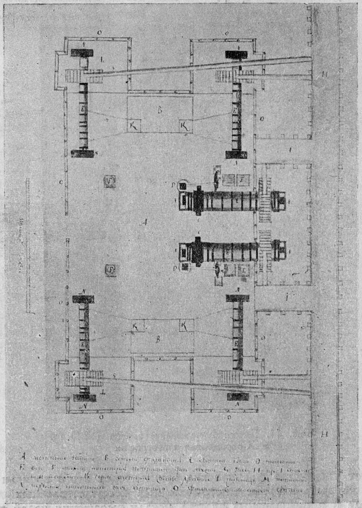 Рис. 12. План «молотовой фабрики» из рукописи де Геннина, 1745 г.
