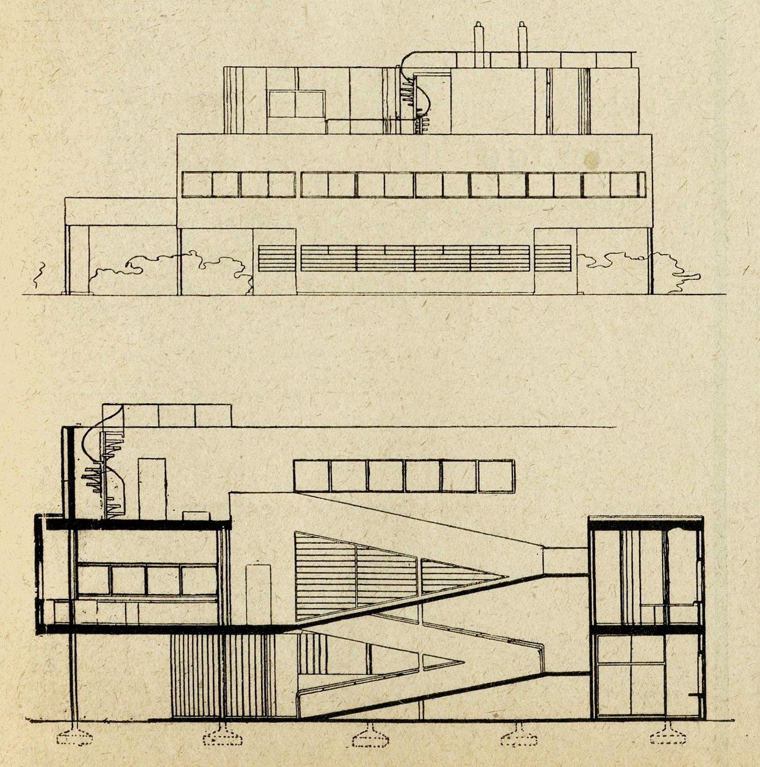 ВИЛЛА САВОЙ. ЛЕ КОРБЮЗЬЕ и П. ЖАННЕРЕ. SAVOYE. LE CORBUSIER und P. JANNERET