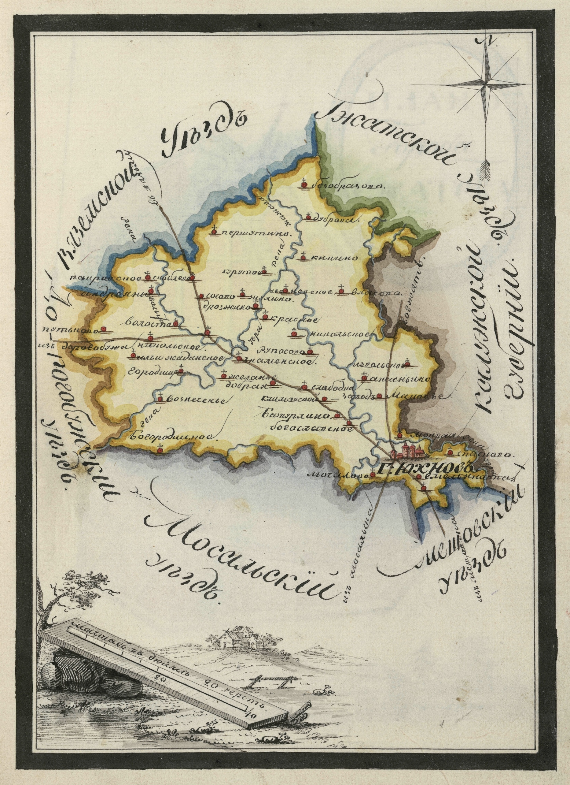 Карта Юхновского уезда. — 1: 840 000