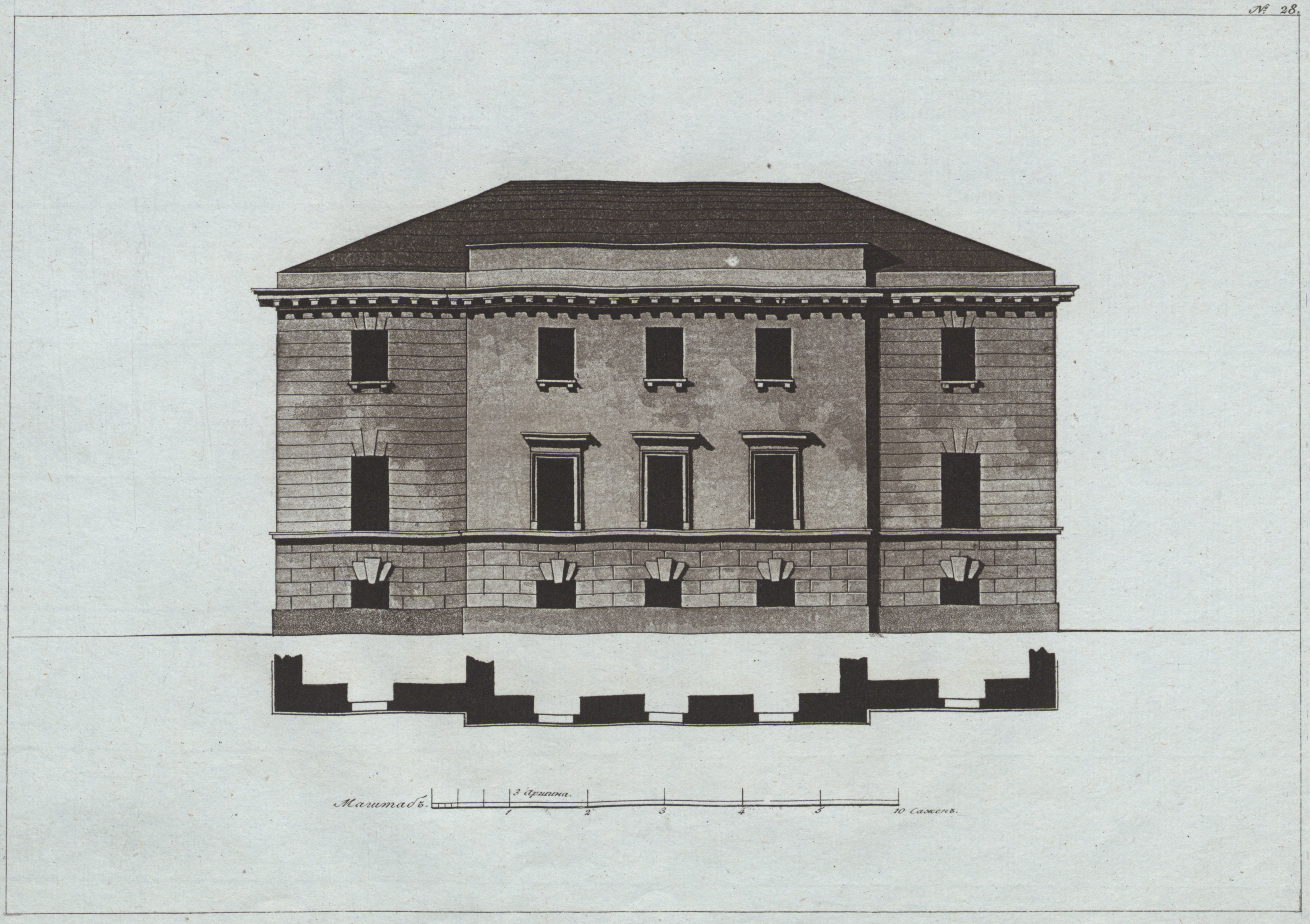 Собрание фасадов, Его Императорским Величеством Высочайше апробованных для частных строений в городах Российской Империи. — Часть І. — 1809
