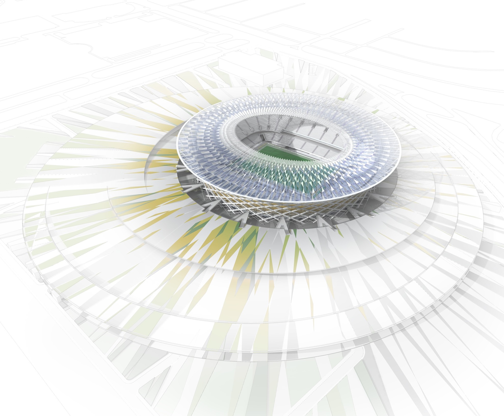 Проект футбольного стадиона на 50 000 зрителей в г. Краснодаре. Авторы проекта: «Моспроект-4» и HKS Architects Limited (США)