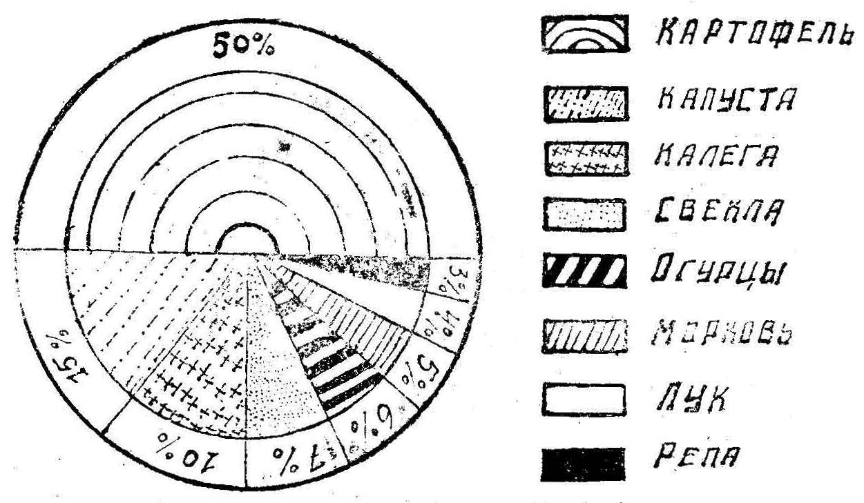 Диагр. 2. Овощи в %.