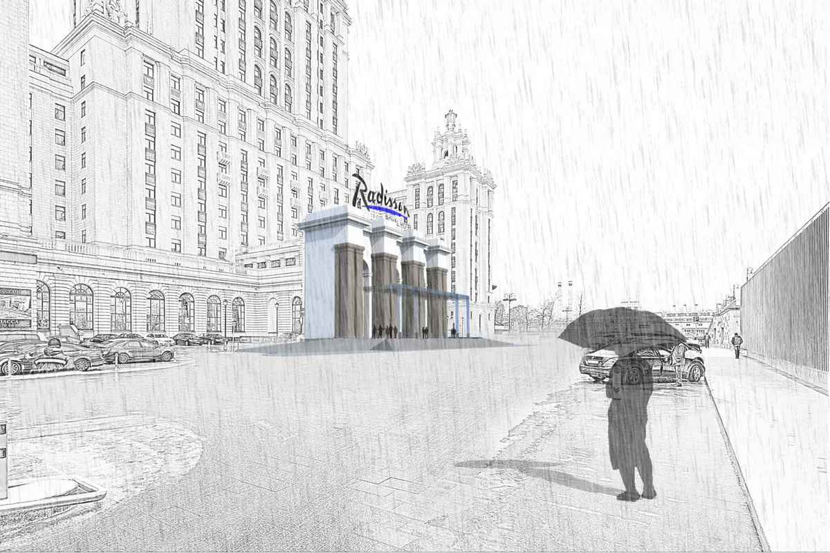 Проект архитектурного решения входной группы гостиницы «Украина». Педро Мигель Эстрела ди Алмейда (Португалия)