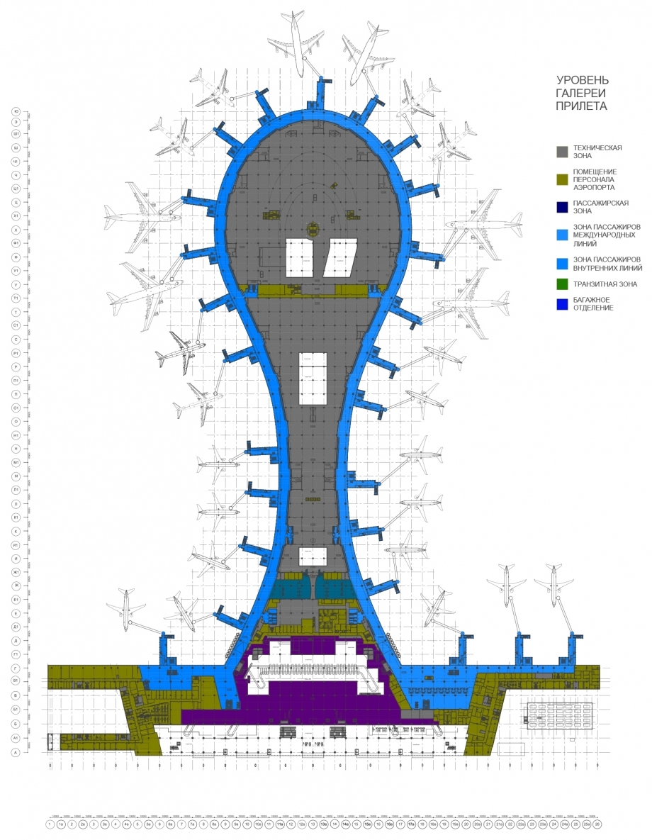Терминал «А» аэропорта Внуково в Москве. Уровень галереи прилета