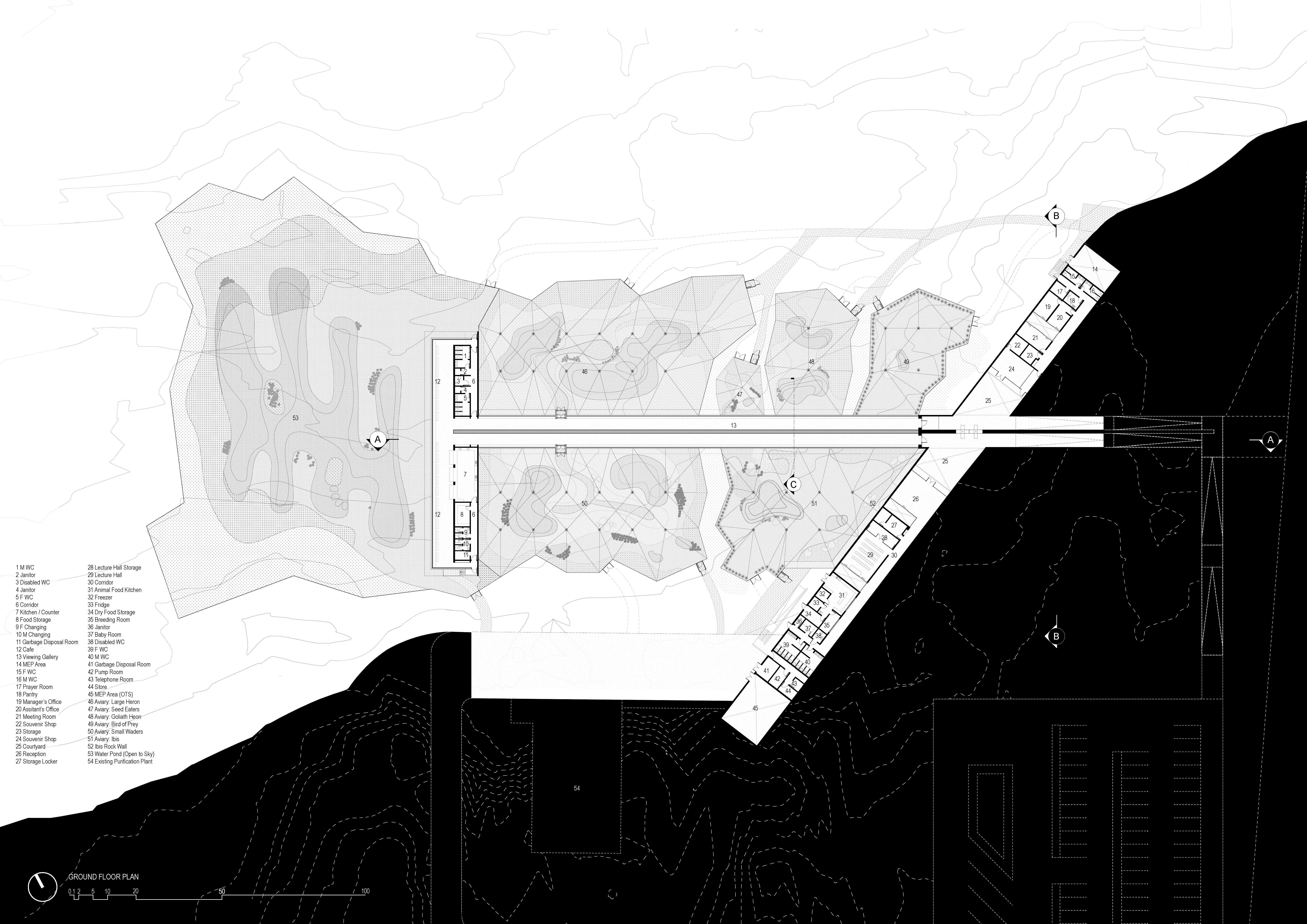 Национальный парк Wasit, ОАЭ. Архитектор: X-Architects. План. © X-Architects