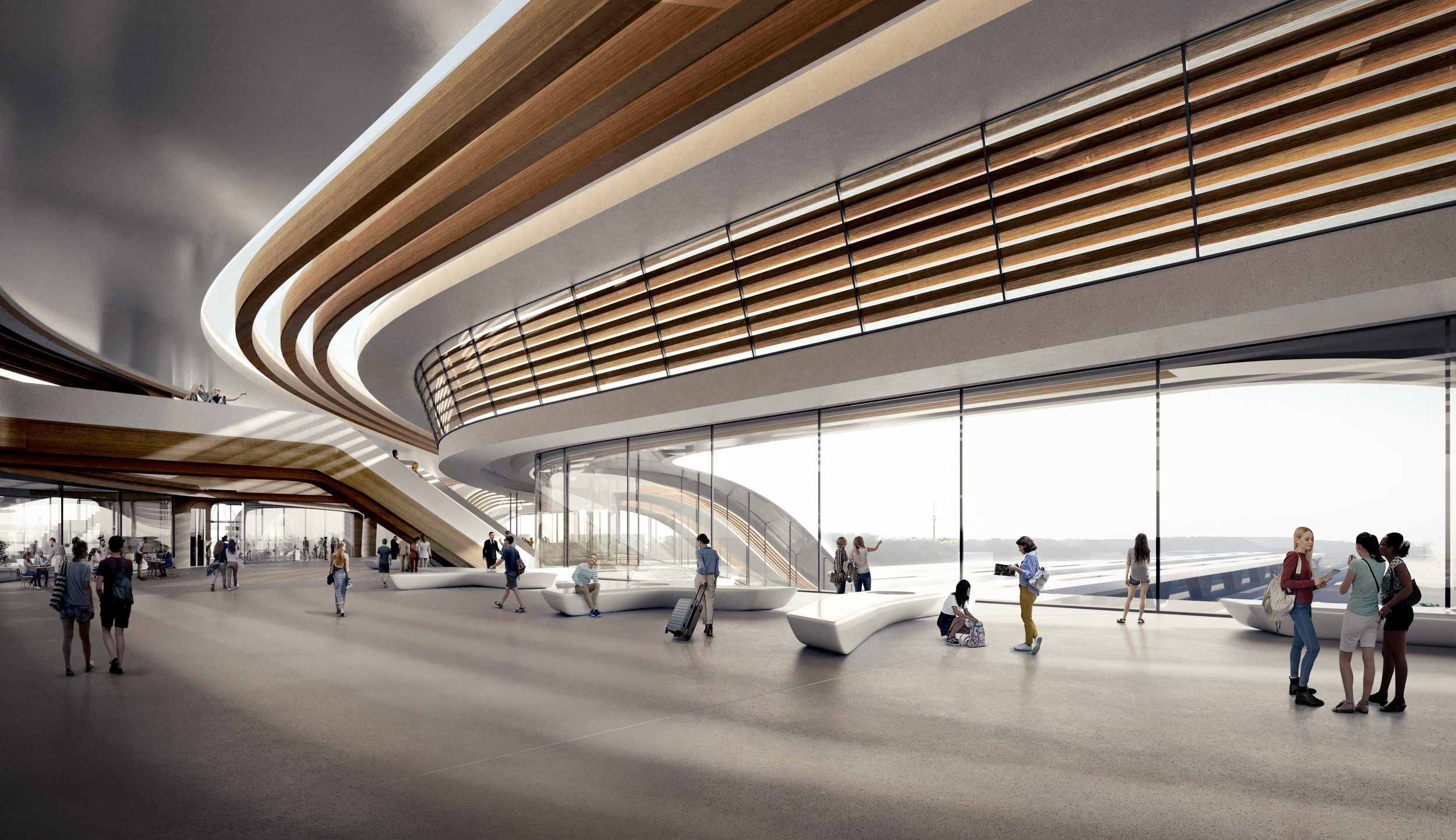 Zaha Hadid Architects. Rail Baltic Ülemiste terminal. 2019. Render