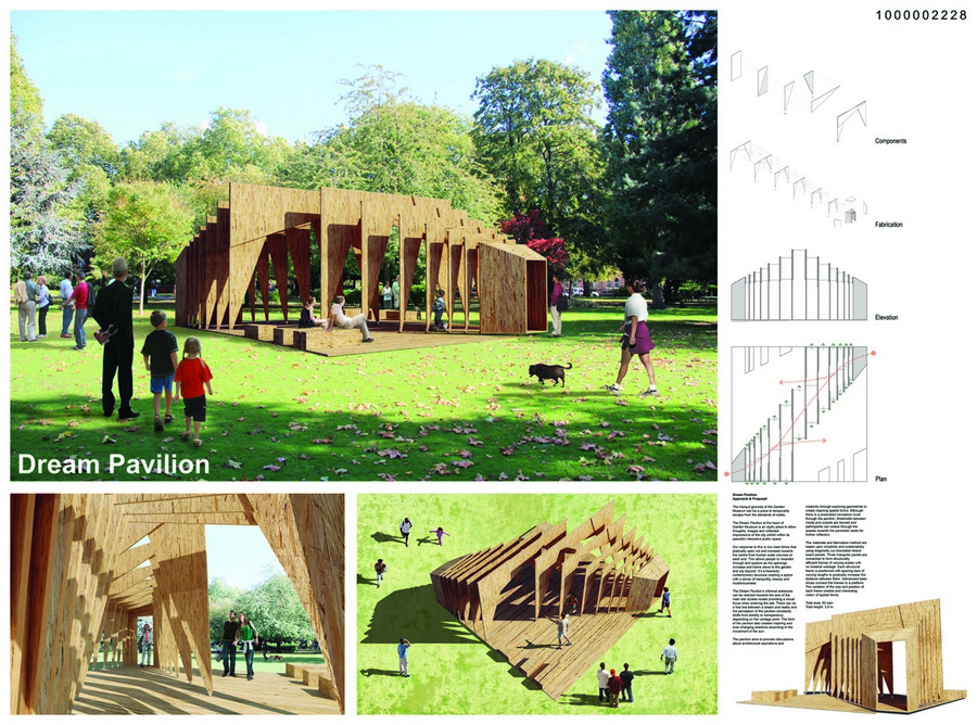 1-е место. Summer Pavilion - Triumph Pavilion - LONDON (Summer 2014 Build Project). IPTArchitects: IPTArchitects + Ecospace (Великобритания)