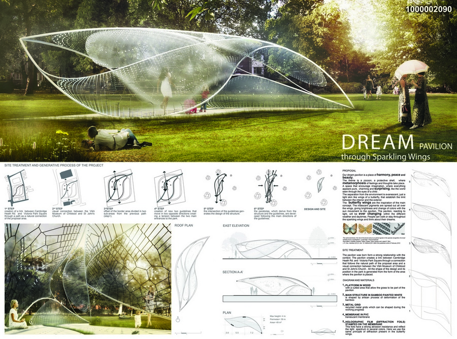 2-е место. Summer Pavilion - Triumph Pavilion - LONDON (Summer 2014 Build Project). D.U.I.: Cecilia Sannella + Claudia Chirianni (Италия)