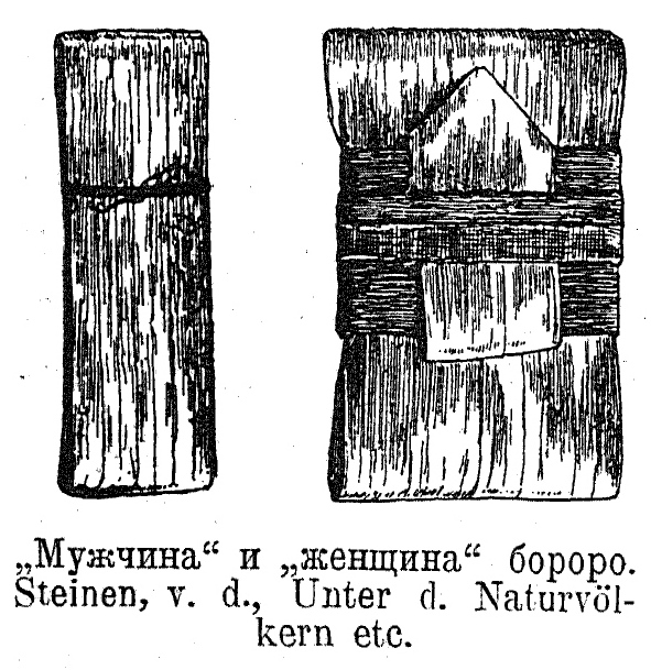 „Мужчина“ и „женщина“ бороро. Steinen, v. d., Unter d. Naturvölkern etc.