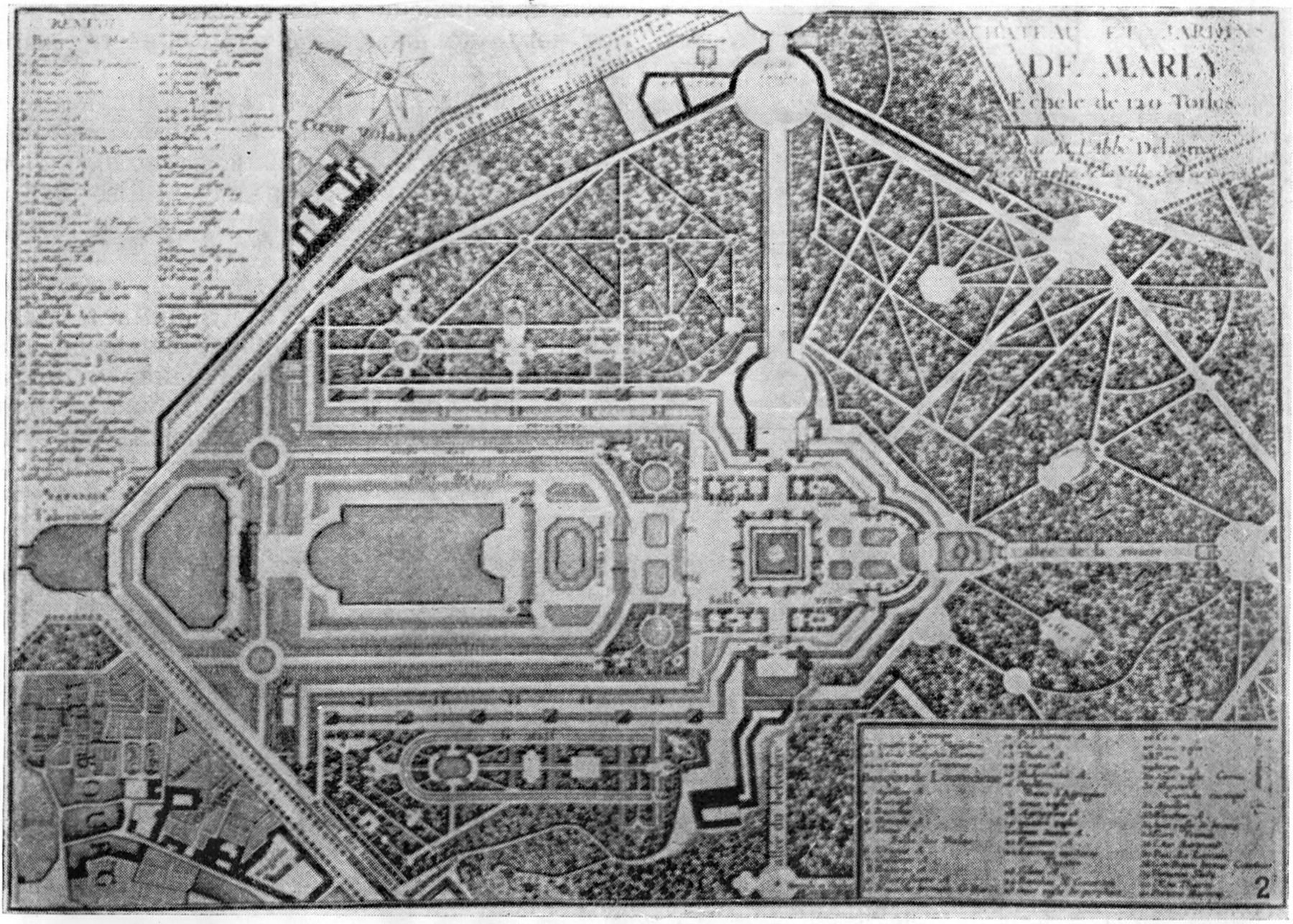 Марли-ле-Руа, департамент Сена и Уаза, 1696—1699 гг., Ж. А. Мансар и А. Ленотр, план