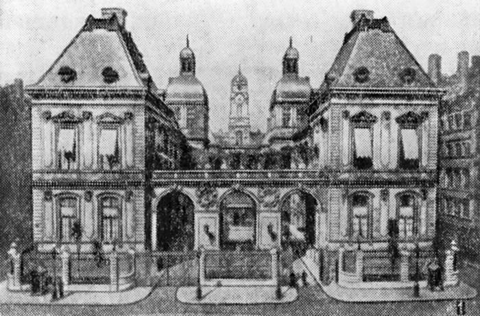 Лион, ратуша, 1646—1672 гг., Монэн, перестроена Ж. А. Мансаром в 1702 г.