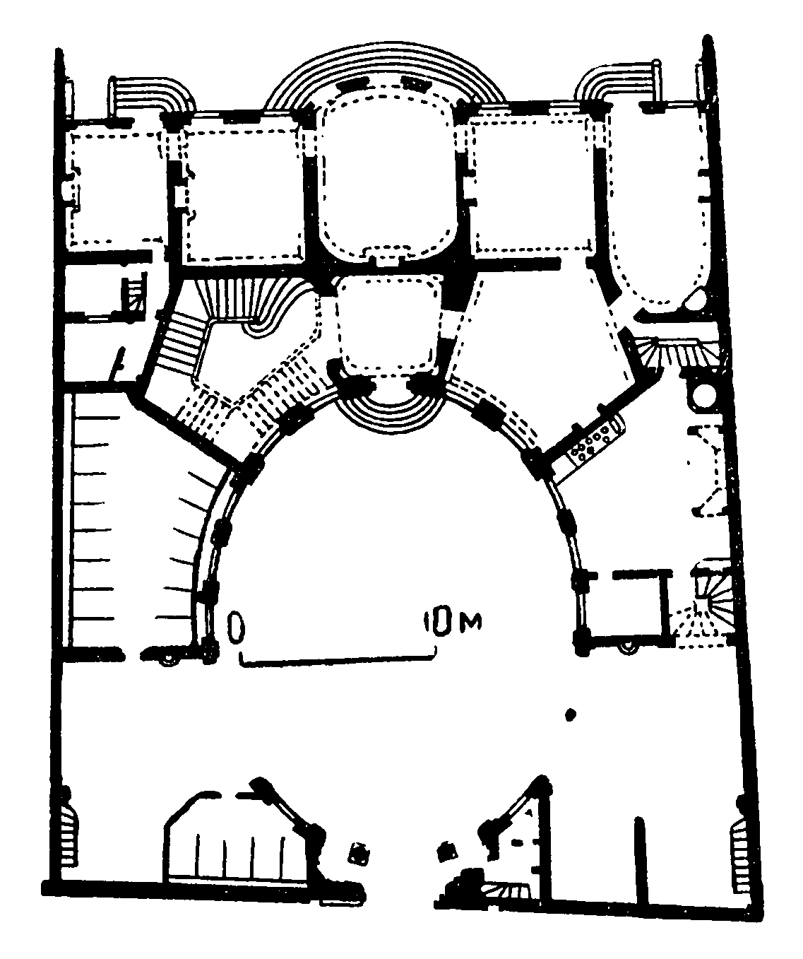 69. Париж. Отель Амело, 1710—1713 гг., Ж. Боффран. План и разрез
