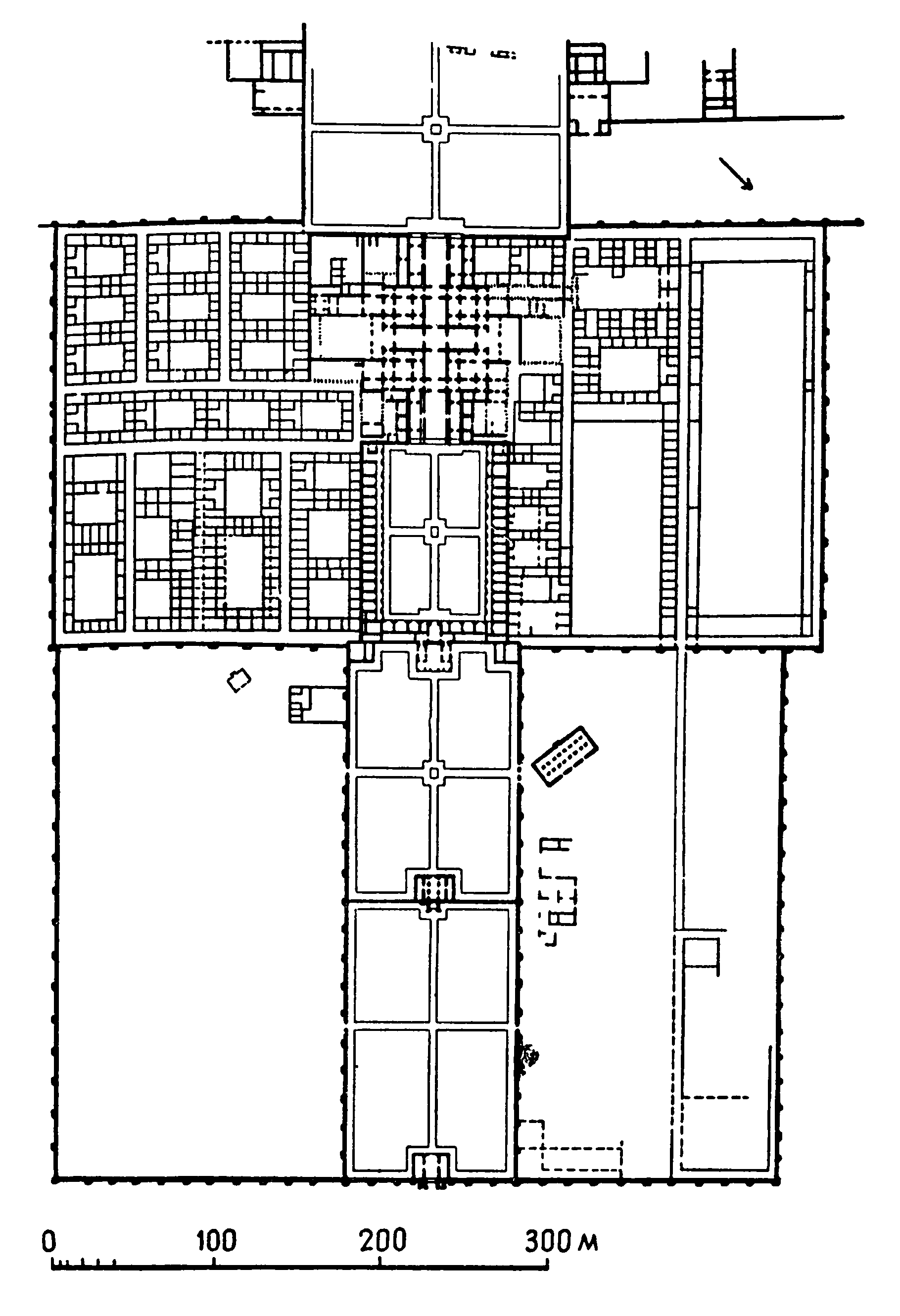 14. Самарра. Дворец Балькувара, 849—859 гг. План внутренней части.