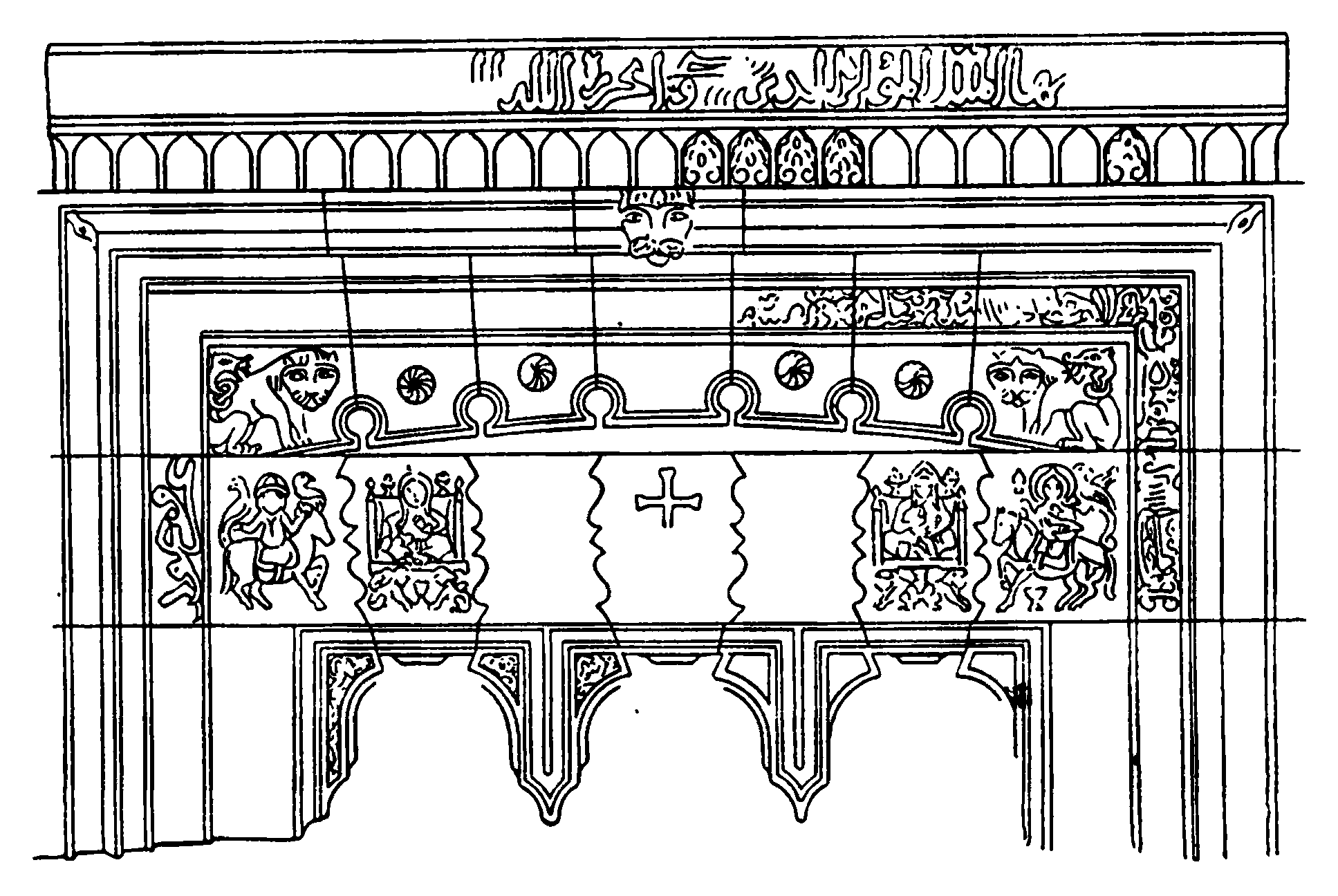 23. Мосул. Церковь Мар Ахуддемех, XII в. План, деталь входа