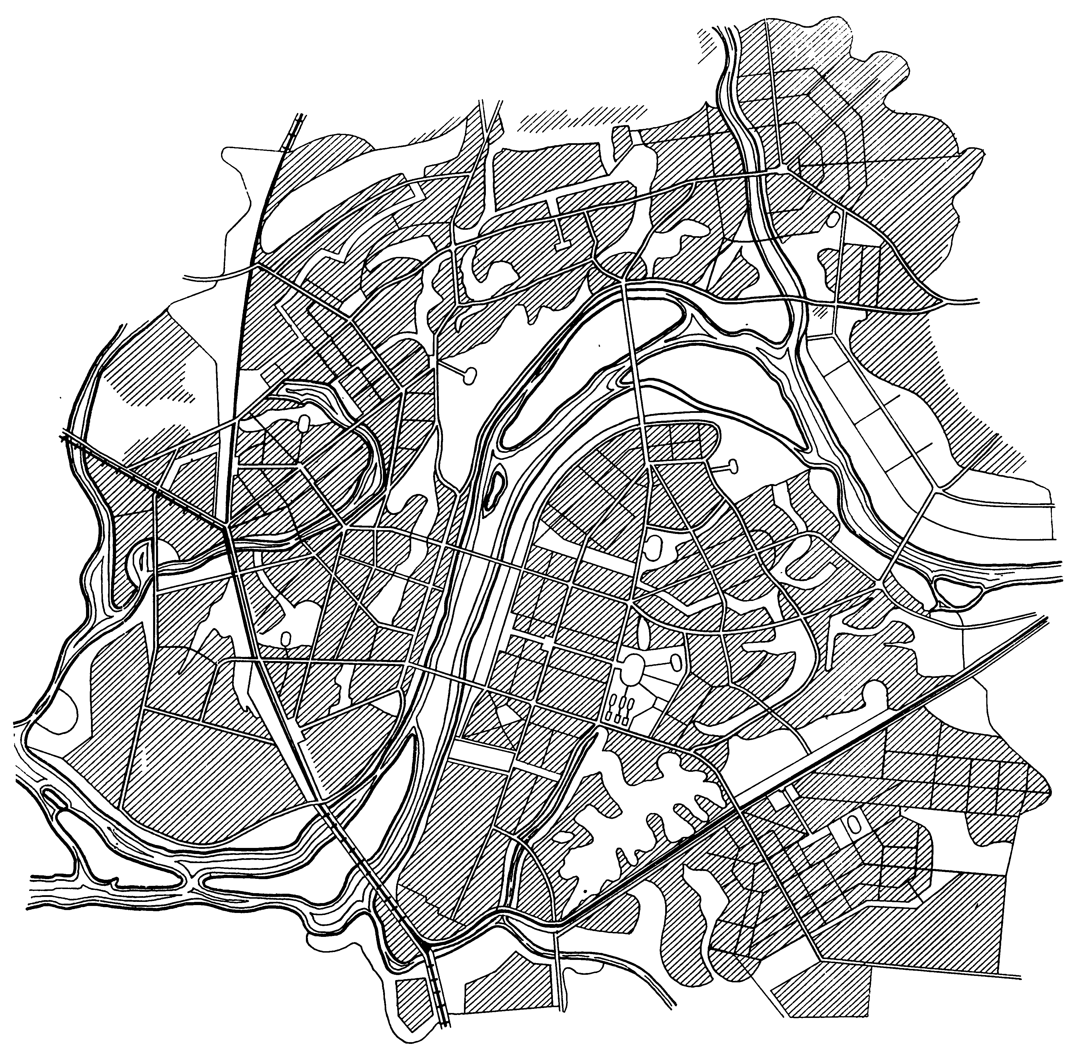 1. Пхеньян. Генеральный план. Архит. Кан Чо Хван. 1953 г.