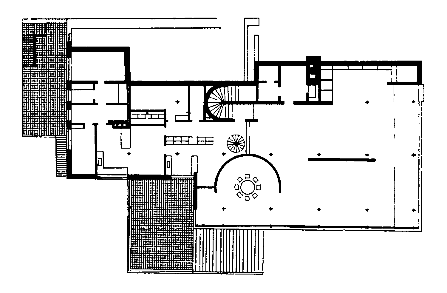 13. Брно. Вилла Тугендхата, 1930 г. Арх. Л. Мис ван дер Роэ. План