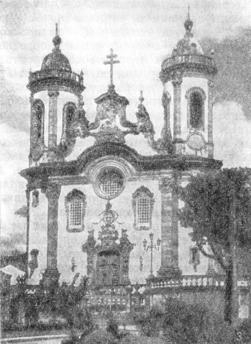Сан-Жуан-дел-Рей, церковь Франциска Ассизского, Алейжадинью, 1774—1810 гг., план и фасад