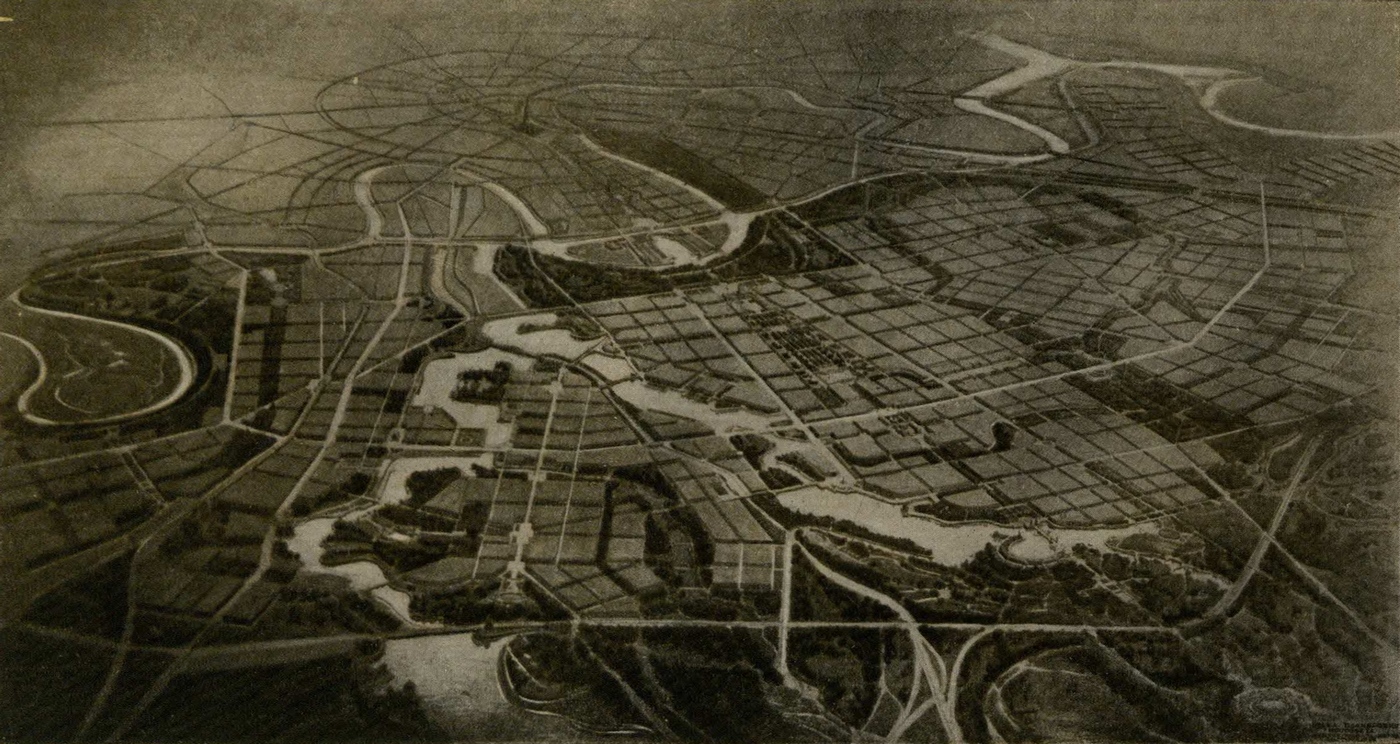 Проект планировки юго-западного района Москвы (перспектива). 2-я половина 1930-х гг.