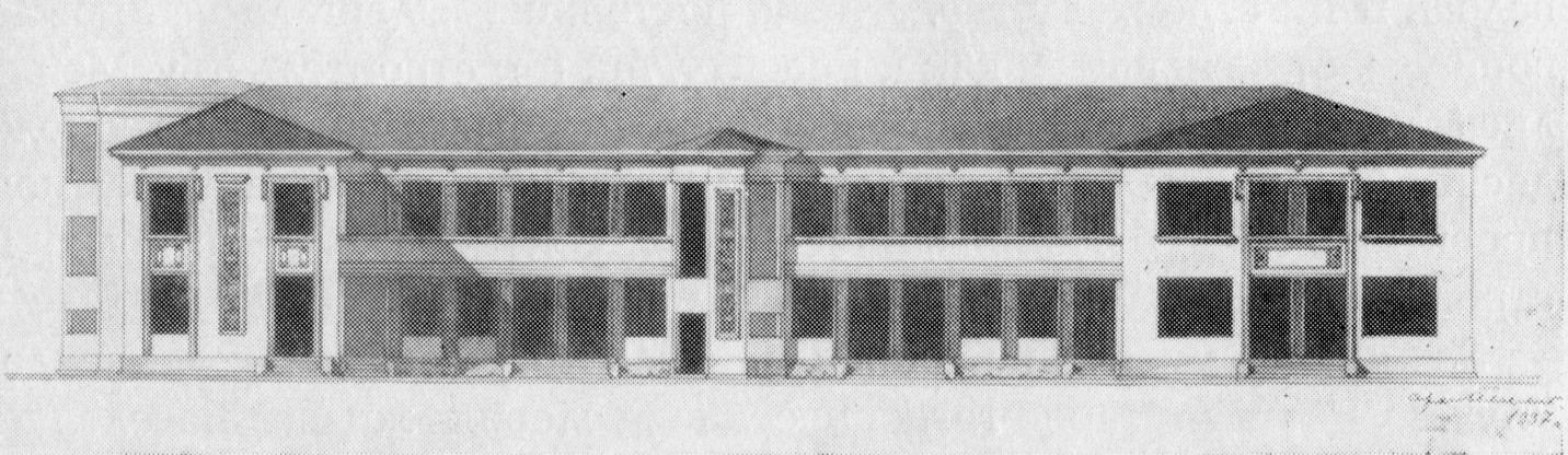 Фасад второго изоляционного павильона больницы имени С. П. Боткина. Технический проект