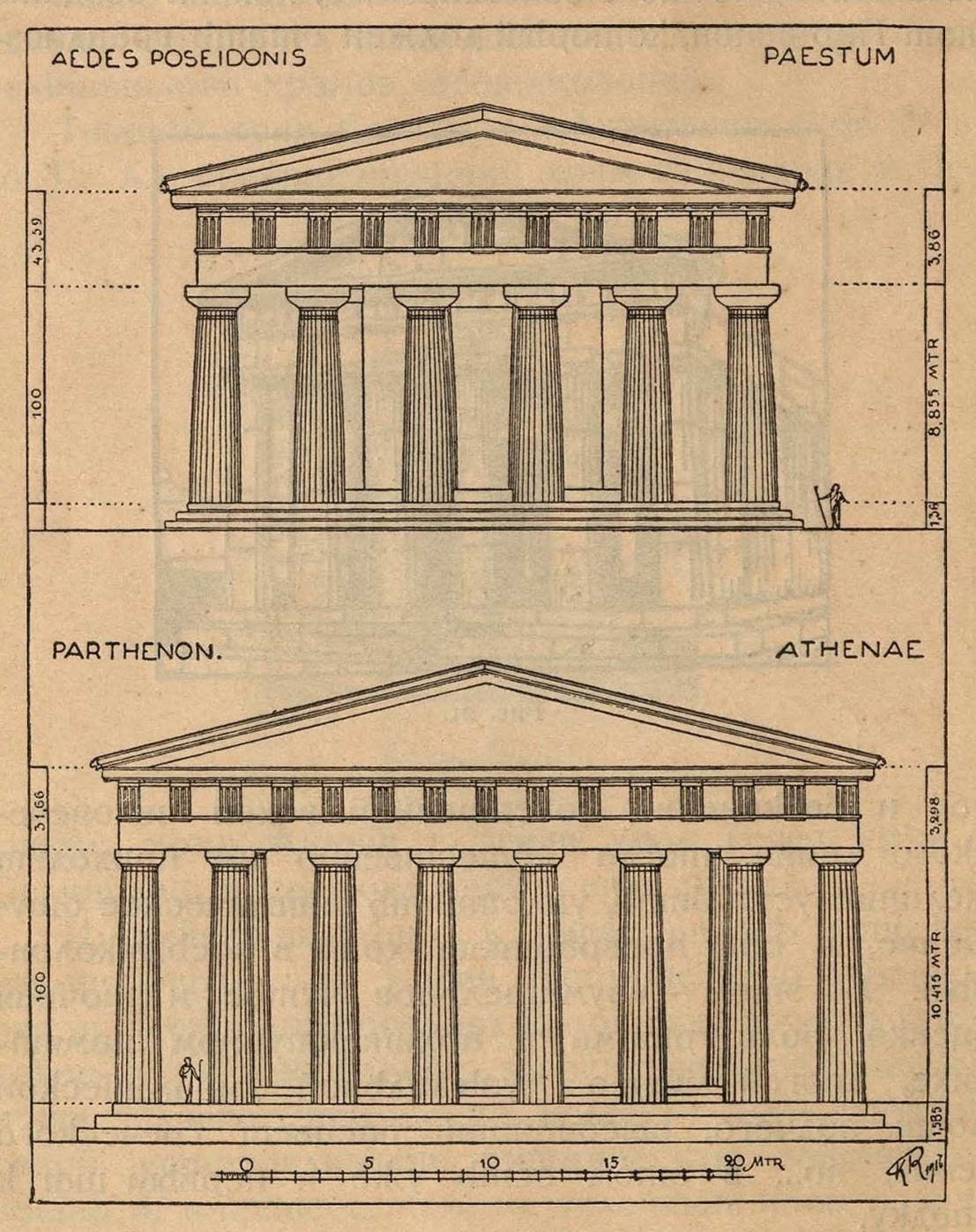 I. Парфенон и Пестумский храм („Образцы древне-греческих ордеров“ К. И. Рончевского)
