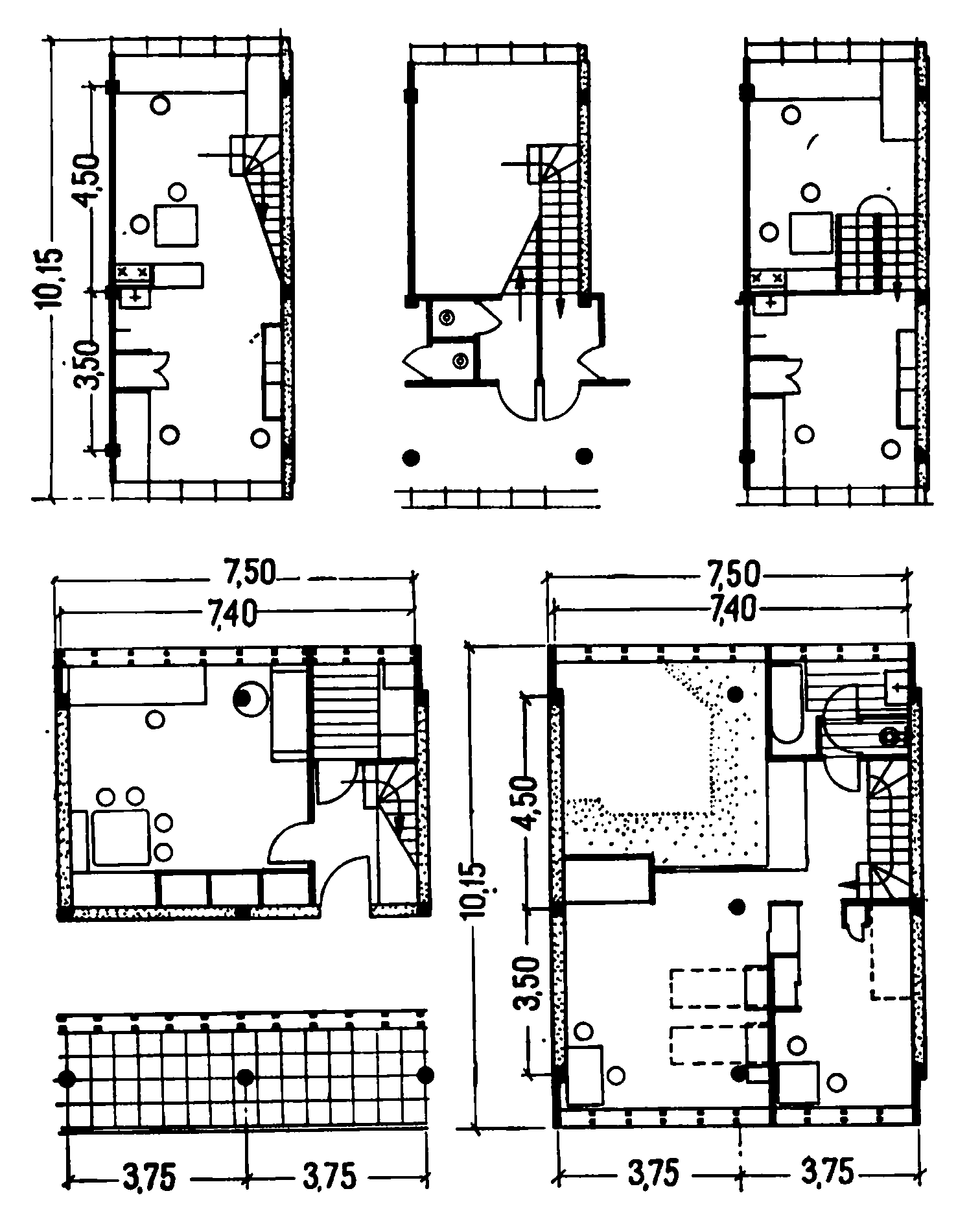 62. Пространственные жилые ячейки типа Ф, разработанные в секции типизации Стройкома РСФСР и использованные в доме на Новинском бульваре