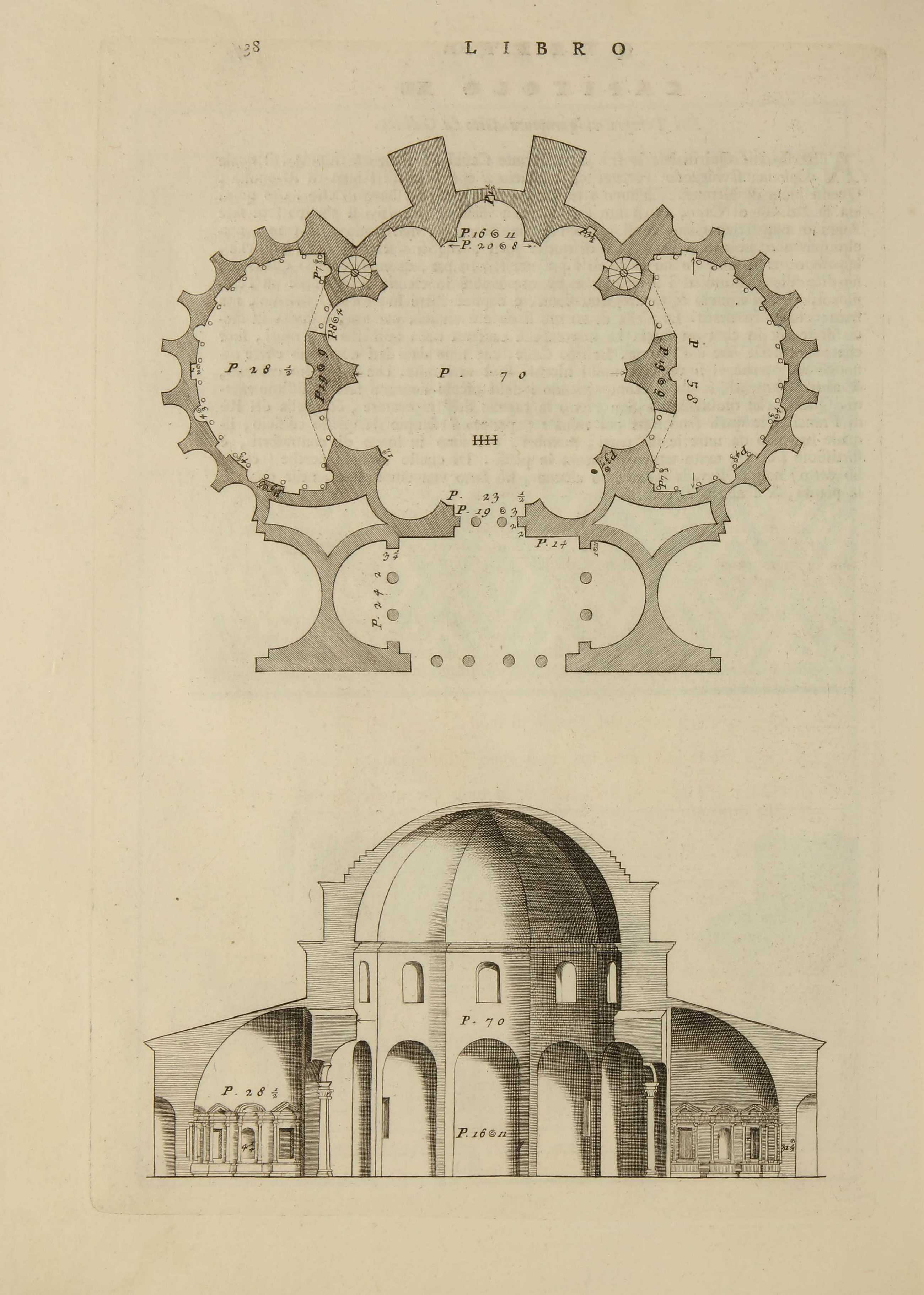 I quattro libri dell'architettura di Andrea Palladio. Ne' quali dopo un breue trattato de' cinque ordini, & di quelli auertimenti, che sono piu necessarij nell fabricare; si tratta delle case priuate, delle vie, de i ponti, delle piazze, de i xisti, et de' tempij. — In Venetia : Appresso Dominico de' Franceschi, 1570