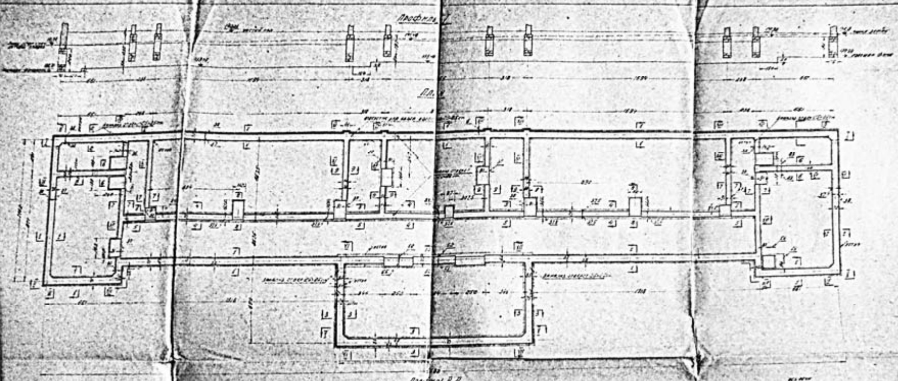 Ул. Ленина, 82. Семилетняя школа. План подвального этажа. 1936