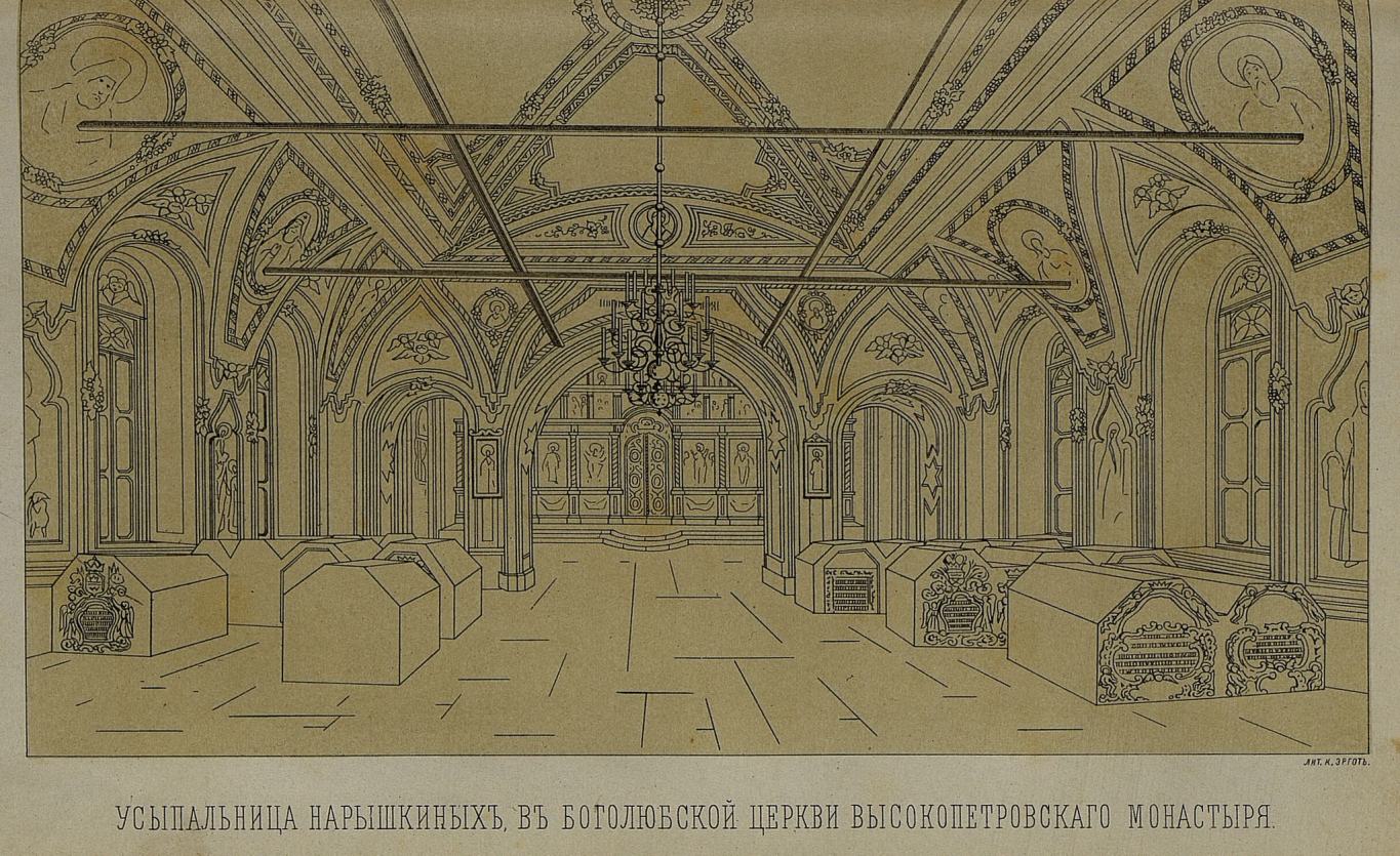 Усыпальница Нарышкиных в Боголюбской церкви Высокопетровского монастыря