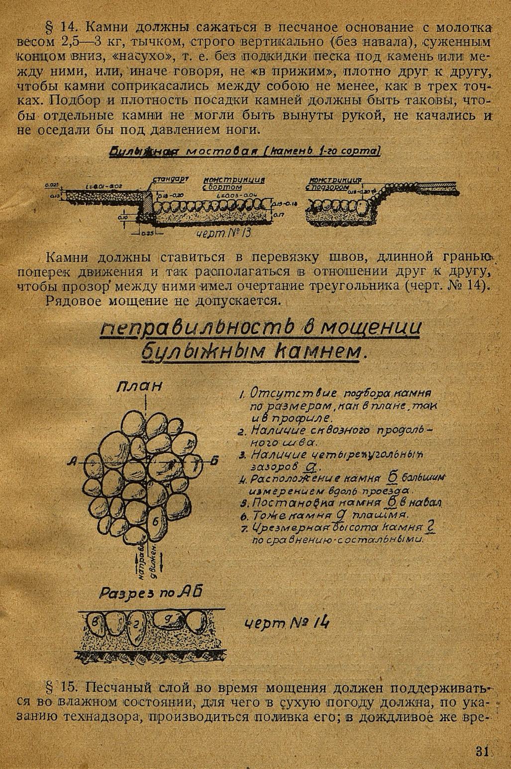 Сборник I. Технических норм на проектирование проездов. II. Правил на производство дорожно-мостовых работ в Москве. III. Технических условий и стандартов на дорожные материалы. 1932