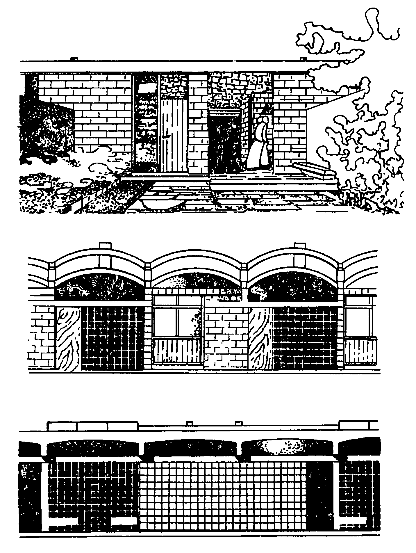 11. Исламабад. Жилая застройка, 1964 г. Общий вид, планы и фасады жилых домов