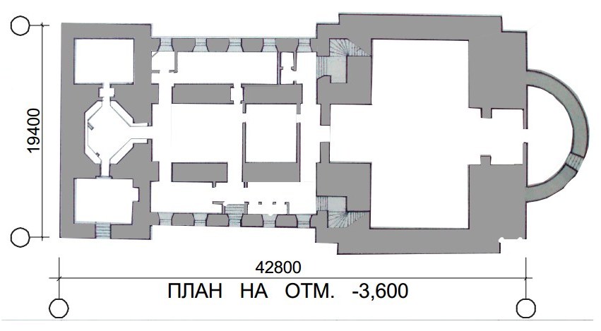 План Александро-Невского собора на отм. −3,600