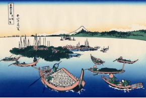 Кацусика Хокусай. Тридцать шесть видов Фудзи: № 16. Остров Цукудадзима в провинции Мусаси