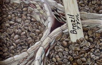 «Зерна» — часть полиптиха «Кофе». Холст/масло, размер 40x65 см. Дата создания: апрель 2013 года. Находится в частной коллекции.