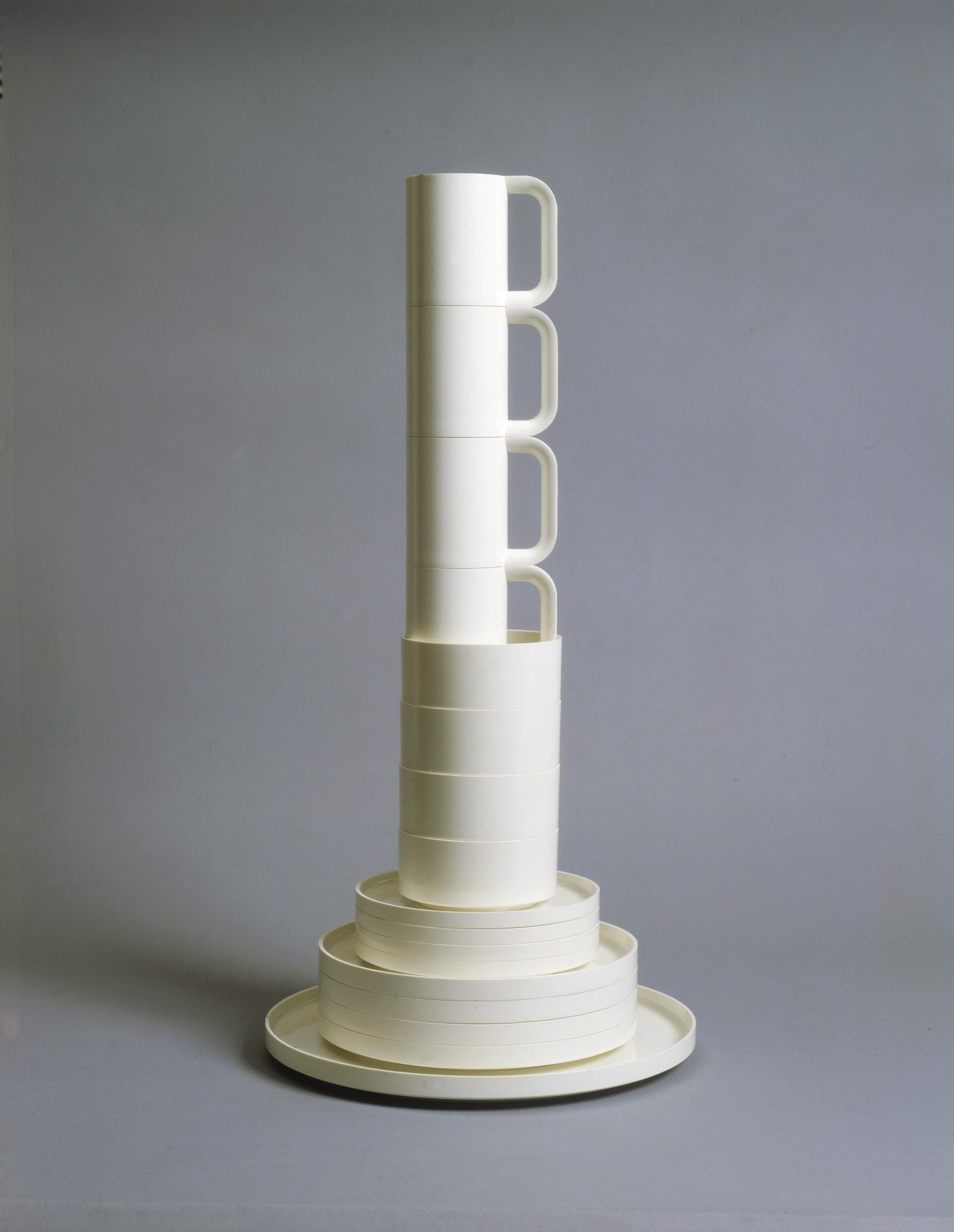 Stacking Dinnerware. Designed by Lella Vignelli and Massimo Vignelli. 1964. Manufacturer: Articoli Plastici Elettrici, Italy. Medium: Melamine resin